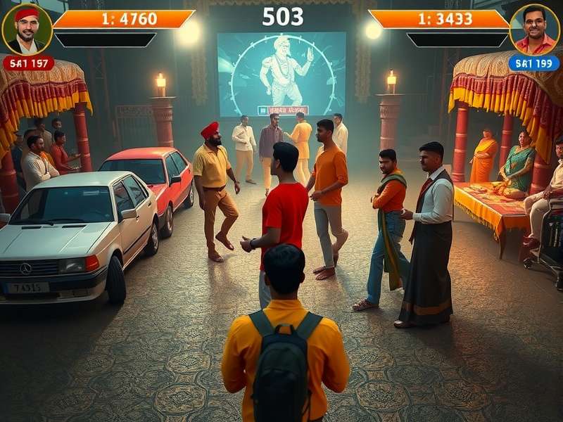 Game Name 5 gameplay screenshot showing Indian players in action